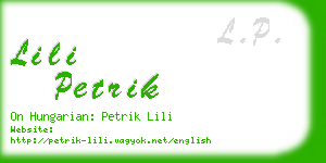 lili petrik business card